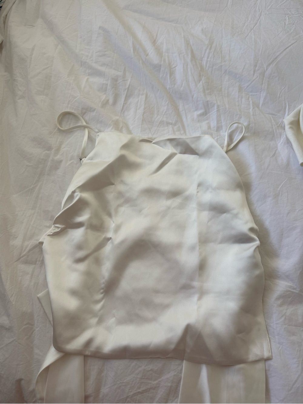 Satin open back bow top